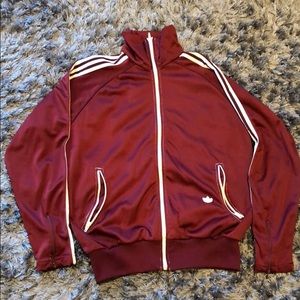 Adidas sport jacket turtle neck (Burgundy color)